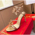 Elegant Crystal-Embellished Gladiator Sandals with Butterfly Detail for Summer Parties and Prom